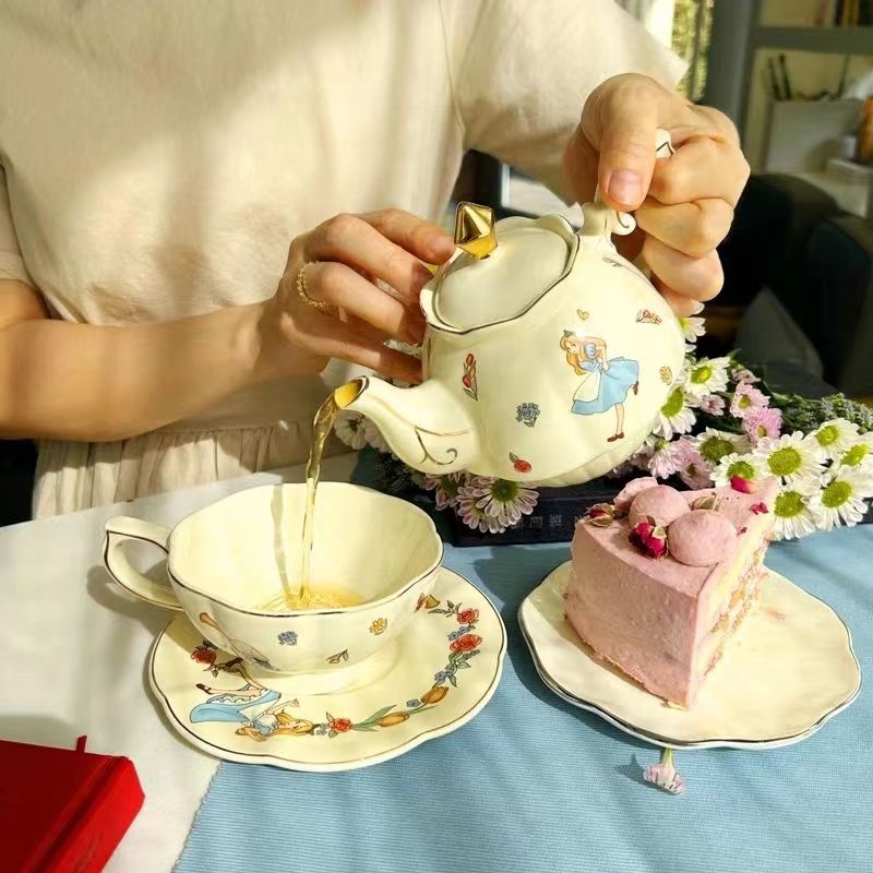 Coffee Tea Set - 앨리스 세라믹 티&커피 세트 (토끼 디자인)