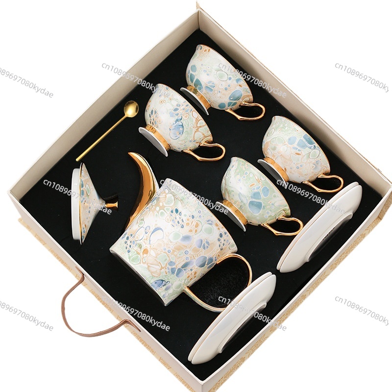 Coffee Tea Set - 커피잔 세라믹 주전자 꽃무늬 찻주전자 컵