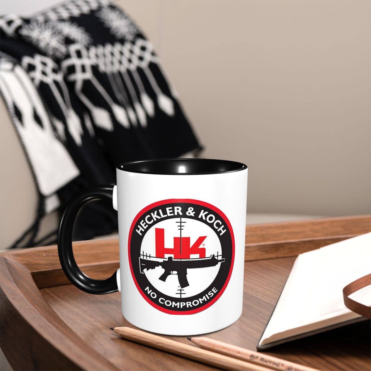 Coffee Tea Hk - Heckler Koch Hk 로고 머그 재미있는