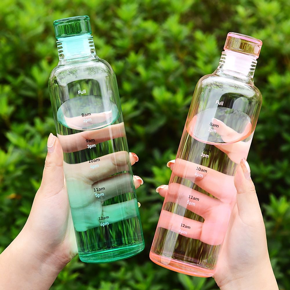 500/750ML 물병 INS 스타일 시간 규모 투명  - Juice Tea Coffee 리뷰 및 가격
