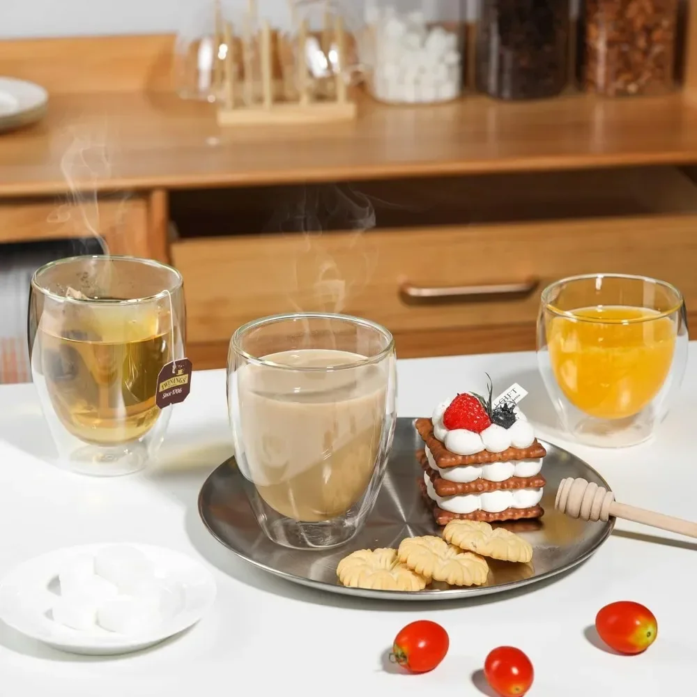 6 개 명확한 이중 벽 유리 커피 머그잔 80ml/25 - Juice Tea Coffee 리뷰 및 가격