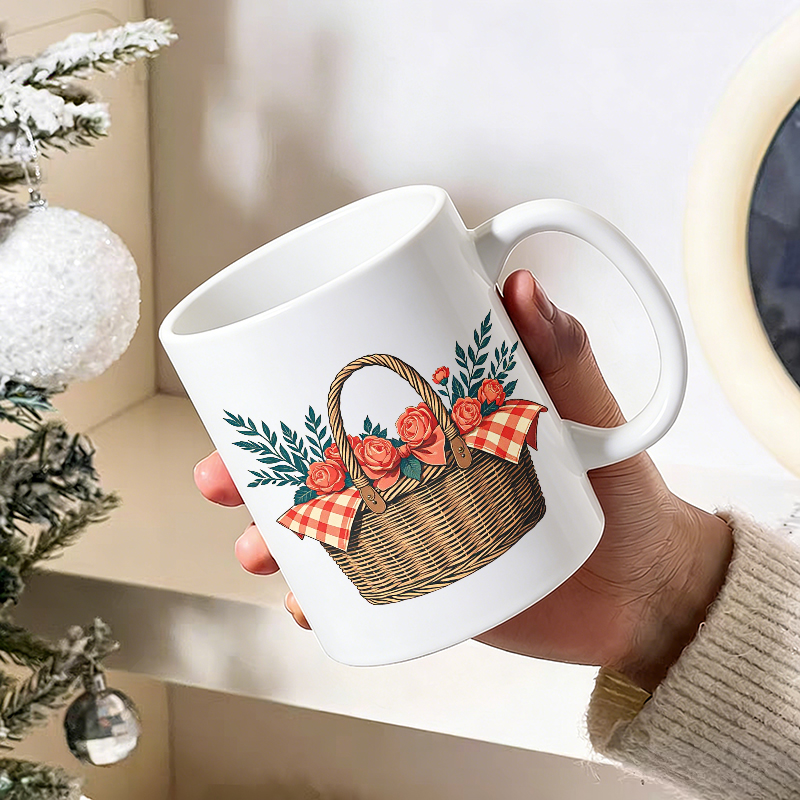 컵&머그 세트, 컨트리 로즈 플라워 바스켓 세라믹 머그 - Coffee Tea Gift Basket 리뷰 및 가격