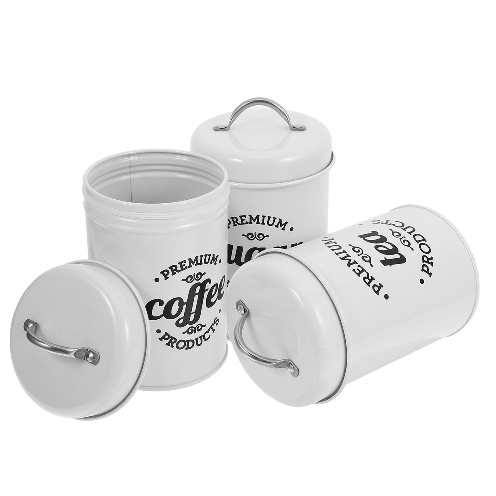 커피, 설탕, 스낵, 차 보관용 밀폐 금속 용기 세트  - Coffee Tea Set 리뷰 및 가격