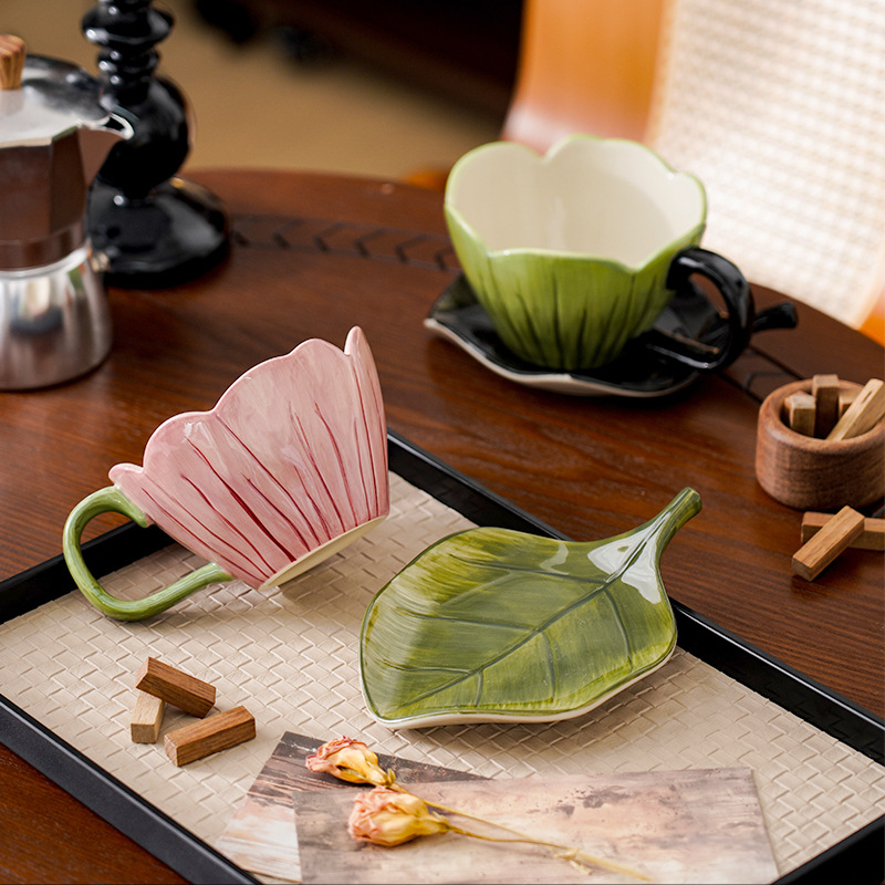 불규칙한 손으로 그린 ​​커피 컵 접시 세트 절묘한 사 - Coffee Tea Set 리뷰 및 가격