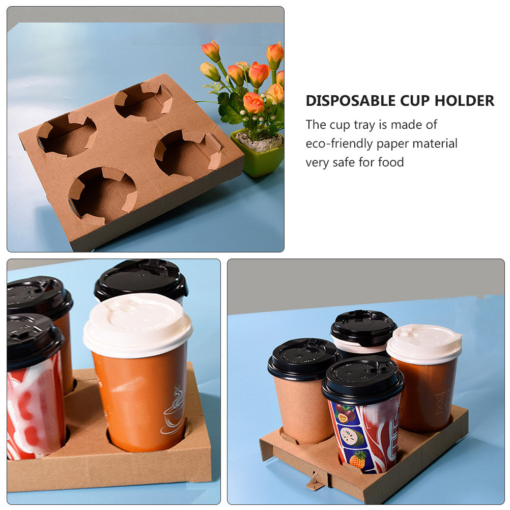 10Pcs 친환경 생분해성 종이 음료 캐리어 트레이 커 - Coffee Tea Drink 리뷰 및 가격
