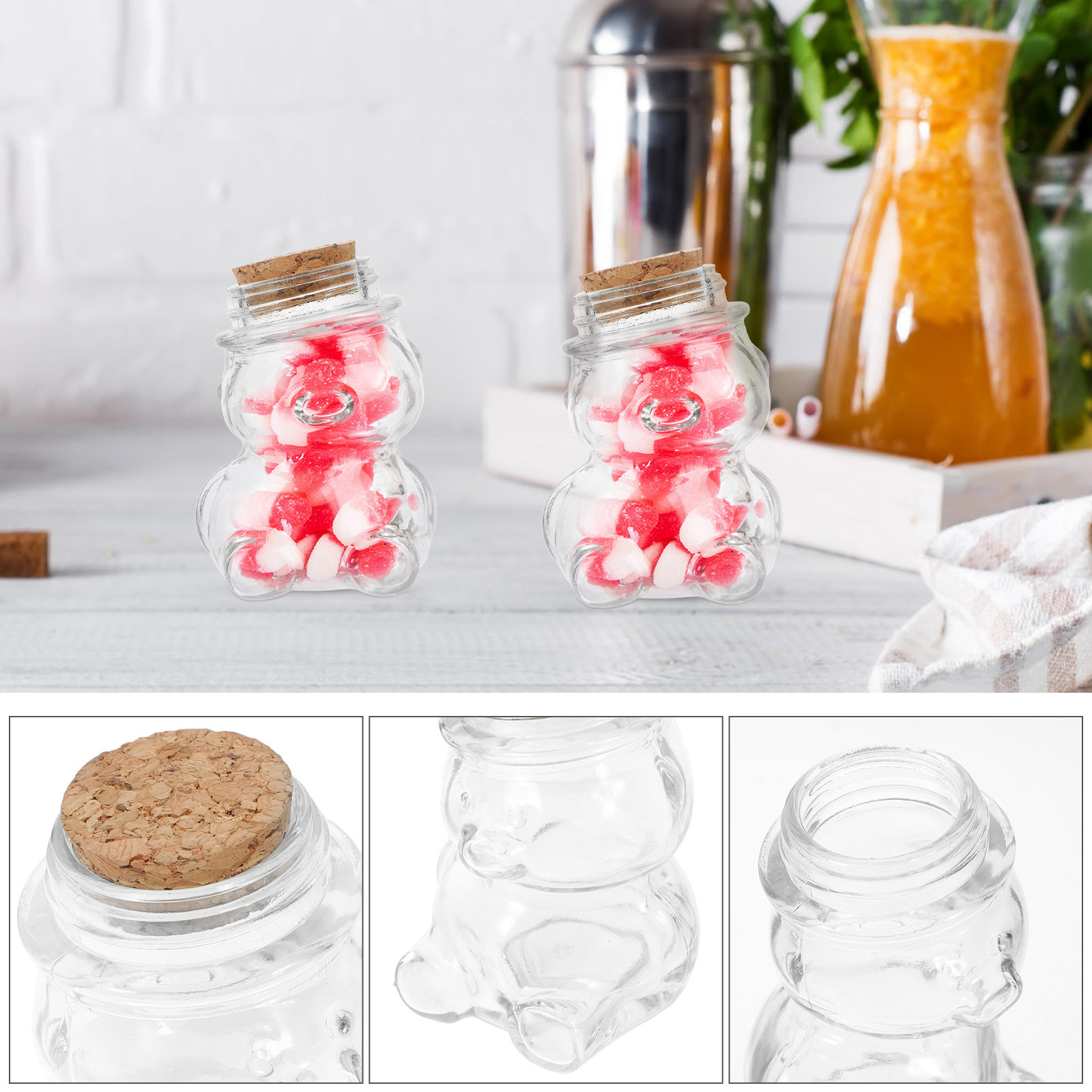 4Pcs 유리 사탕 항아리 세트 사탕, 비스킷, 차,  - Coffee Tea Set 리뷰 및 가격